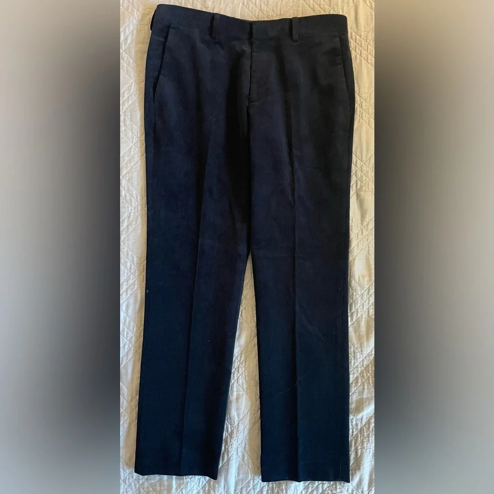 J CREW Ludlow Slim-fit suit‎ pant in Italian corduroy in Navy 32 NWT $298 CL279